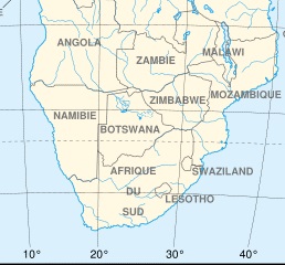 Carte d'Afrique Australe